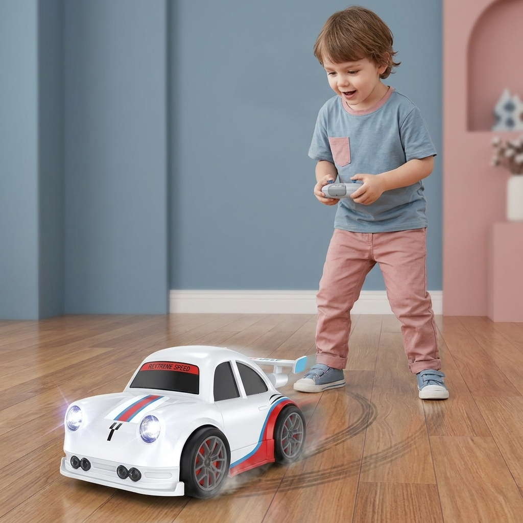 Samochód RC Wyścigowy Z Funkcją Driftu Dla Dzieci – Sterowany Pilotem Z Czujnikami Światła I Dźwiękiem
