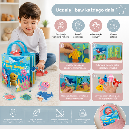 Montessori Sensory Book Z Morskimi Zwierzętami Do Nauki Poprzez Zabawę
