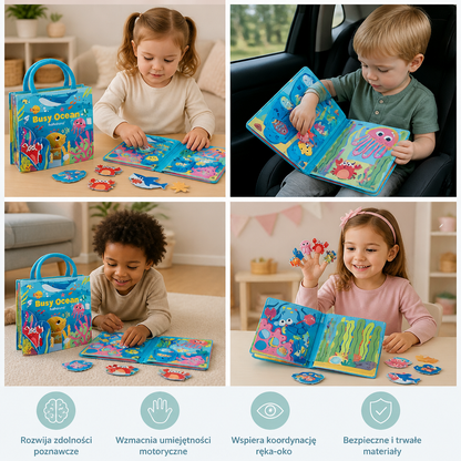 Montessori Sensory Book Z Morskimi Zwierzętami Do Nauki Poprzez Zabawę