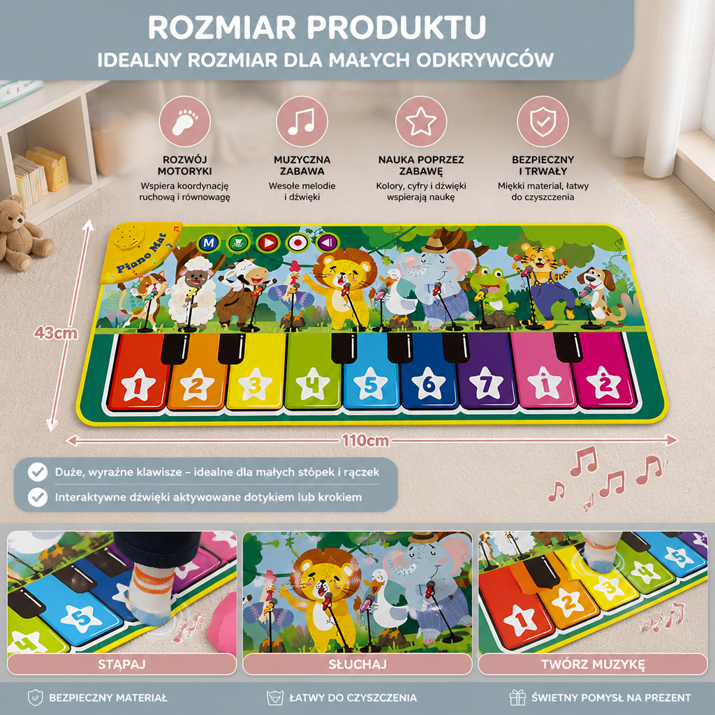 Interaktywna Muzyczna Mata Pianinowa Dla Dzieci