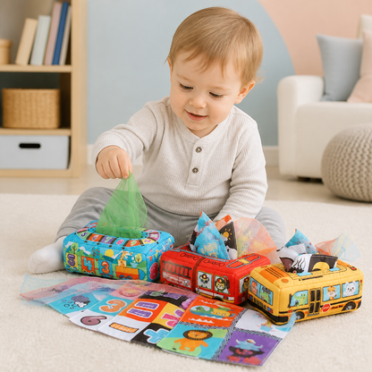 Montessori Magiczna Pudełko Na Chusteczki – Sensoryczna Zabawka Edukacyjna Dla Niemowląt