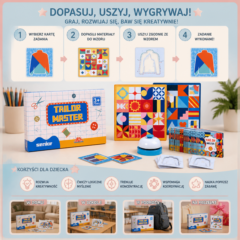 Tailor Master Drewniana Gra W Dopasowywanie Kształtów