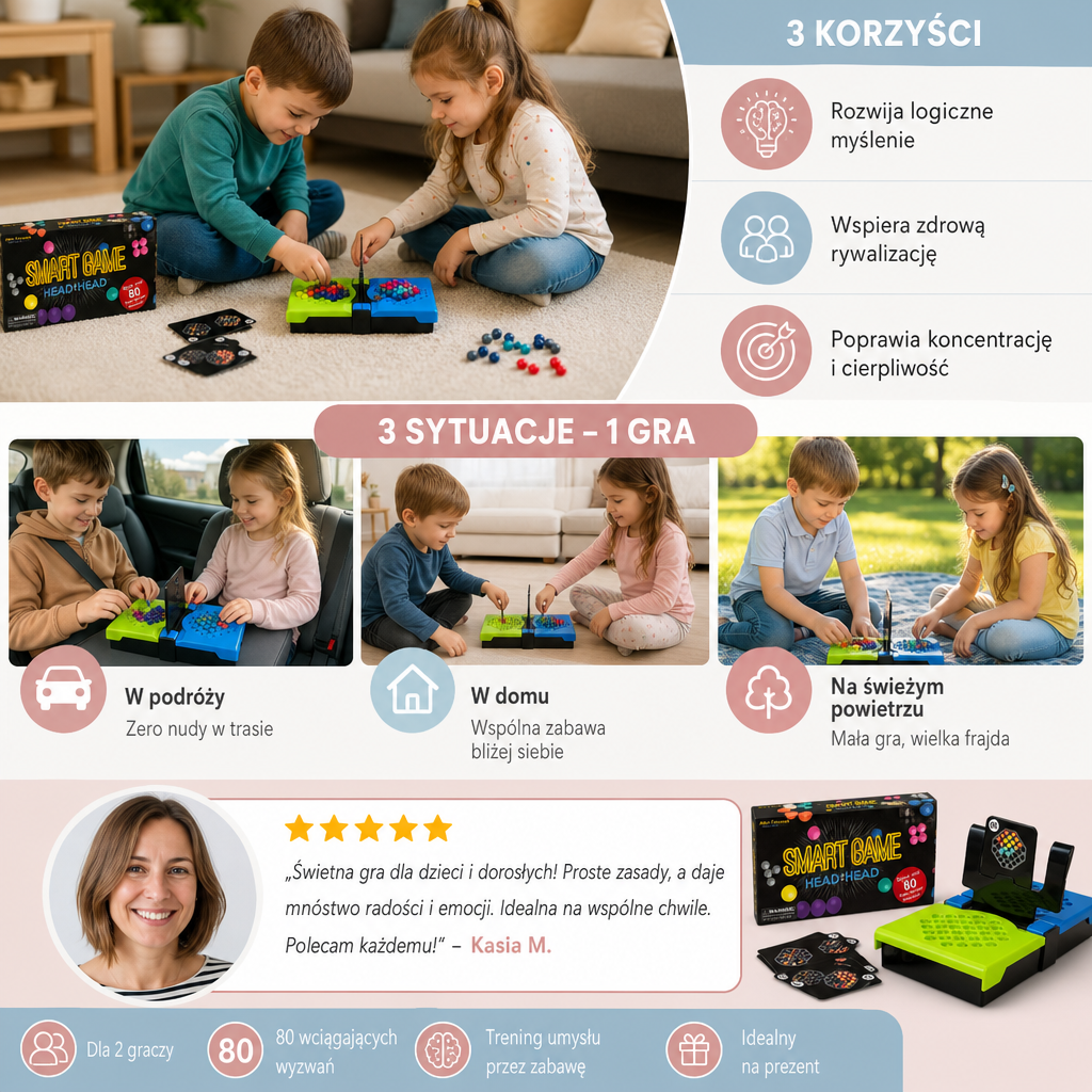 Gra Logiczna dla Dwojga – 80 Wyzwań Umysłowych