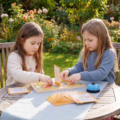 Montessori Drewniana Gra Geometryczna z Kolorowymi Gumkami do Rywalizacji
