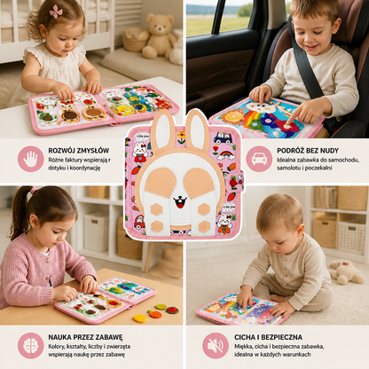 Sensoryczna książeczka aktywności Montessori „Dotknij i poczuj” dla małych dzieci