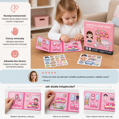 Magnetyczna książeczka Montessori Quiet Book – kreatywne ubieranki i odgrywanie scenek