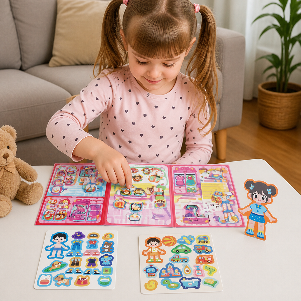 Magnetyczna książeczka Montessori Quiet Book – kreatywne ubieranki i odgrywanie scenek