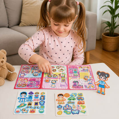 Magnetyczna książeczka Montessori Quiet Book – kreatywne ubieranki i odgrywanie scenek