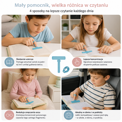 Przezroczysty wskaźnik do czytania na palec dla dzieci