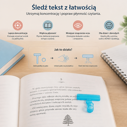 Przezroczysty wskaźnik do czytania na palec dla dzieci