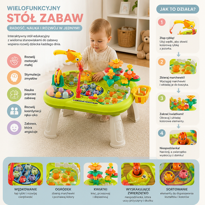 Dziecięcy Wielofunkcyjny Stół Zabaw z Wieloma Stanowiskami Do Zabawy