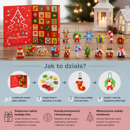 Kalendarz Adwentowy Z Klockami Do Tworzenia Ozdób Świątecznych