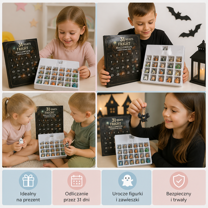 Kalendarz odliczający do Halloween z upiornymi mini figurkami-niespodziankami i zawieszkami