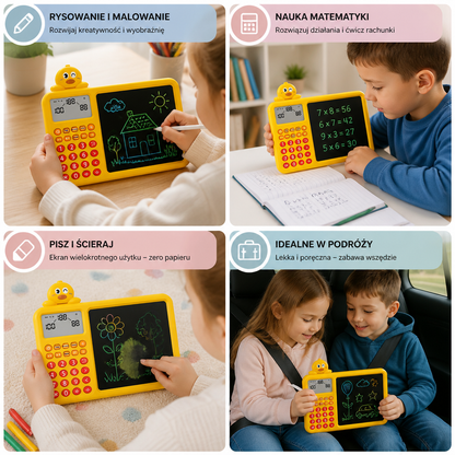Interaktywny zestaw edukacyjny do nauki matematyki, rysowania i ścierania dla dzieci