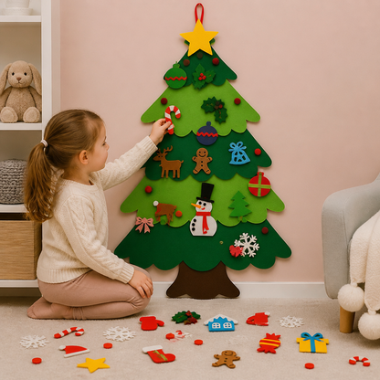 Choinka Filcowa DIY dla Dzieci z Ozdobnymi Zawieszkami
