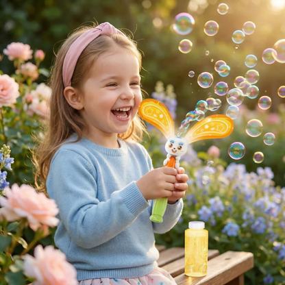 Króliczek do robienia baniek z skrzydełkami i światłem – dziecięcy bubble maker