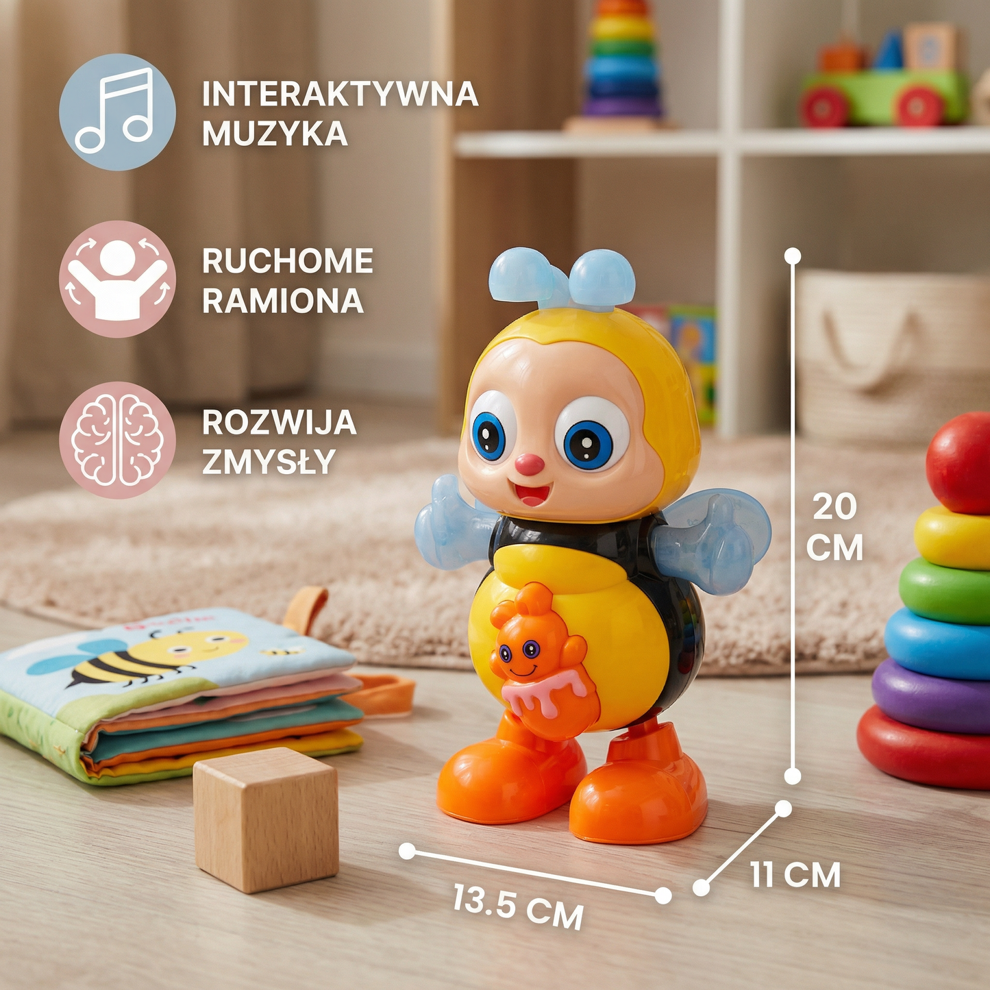Tańcząca Muzyczna Pszczoła – Interaktywna Zabawka dla Niemowląt i Małych Dzieci