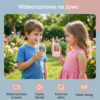 Zestaw 2 Walkie-Talkie Wideo dla Dzieci – Radio z Kamerą i Ekranem