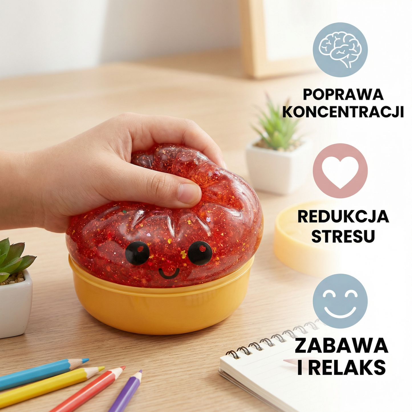 Squishy Fidget Toy – Kawaii Piłka do Ściskania na Stres