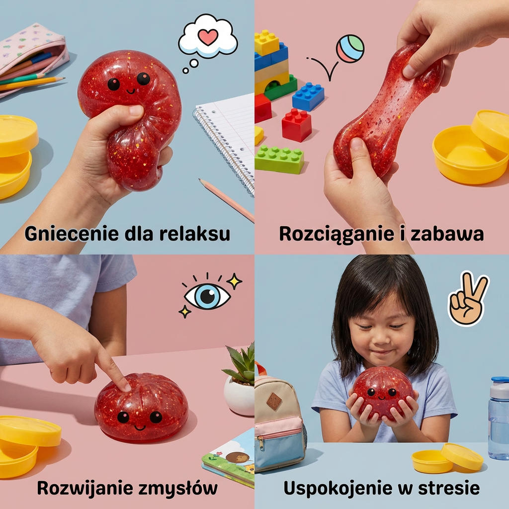 Squishy Fidget Toy – Kawaii Piłka do Ściskania na Stres