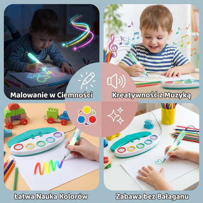 Magiczny Świecący Długopis do Rysowania dla Dzieci – Kreatywna Zabawka LED do Tworzenia Sztuki z Muzyką i Efektami Świetlnymi