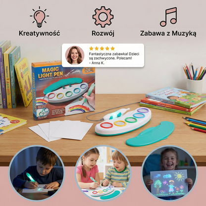 Magiczny Świecący Długopis do Rysowania dla Dzieci – Kreatywna Zabawka LED do Tworzenia Sztuki z Muzyką i Efektami Świetlnymi