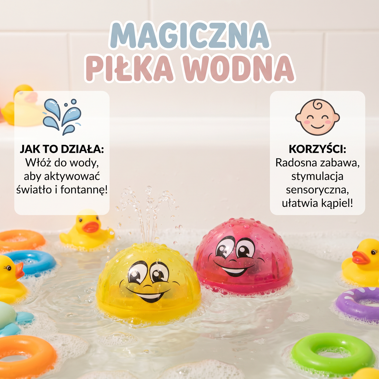 Magiczna Piłka Wodna – Interaktywna Zabawka do Wody dla Zabawy i Radości podczas Kąpieli