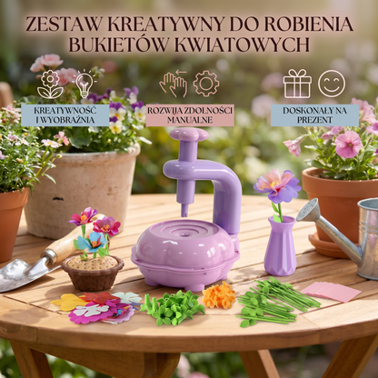 Zestaw Kreatywny Do Robienia Bukietów Kwiatowych dla Dzieci z Prasą – DIY Zestaw Kreatywny dla Dziewczynek