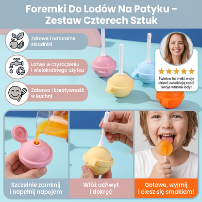 Foremki Do Lodów Na Patyku – Zestaw Czterech Sztuk