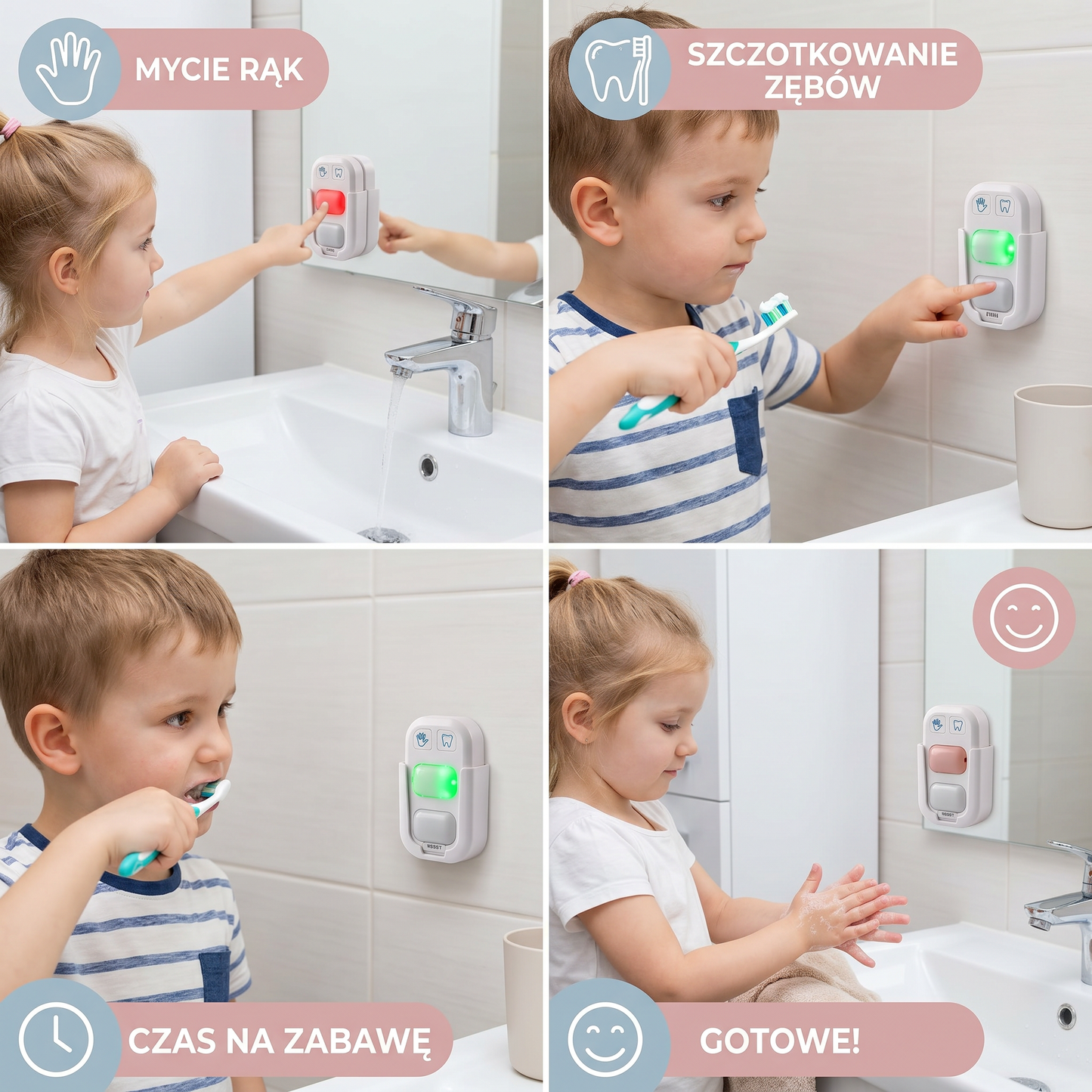 Mini LED Timer dla Dzieci – Zabawa w Wsparcie przy Myciu Rąk i Szczotkowaniu Zębów