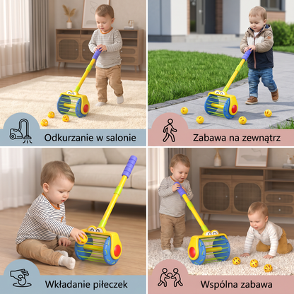 Zabawka dla niemowląt – Pchany odkurzacz z piłkami dla maluchów