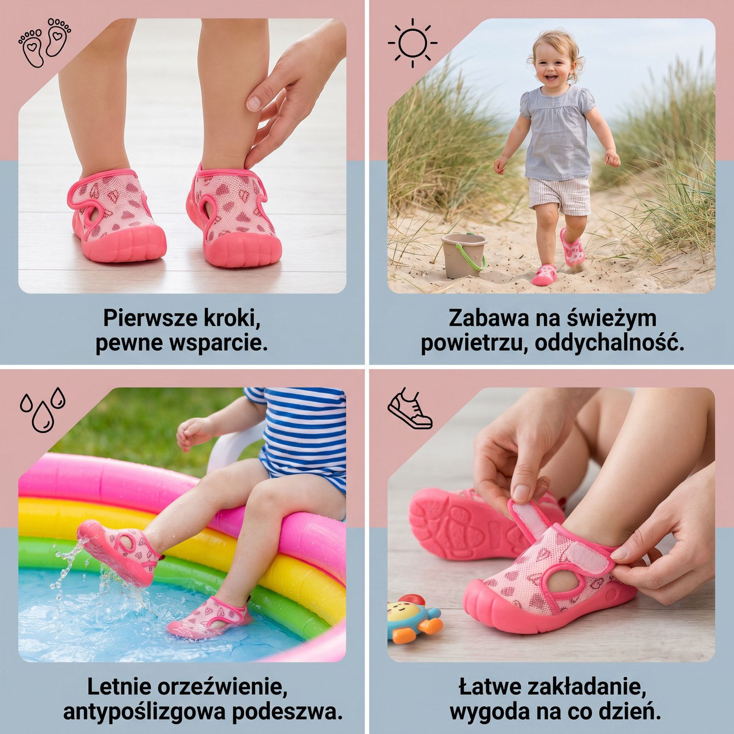 Letnie sandały dziecięce z antypoślizgową podeszwą i oddychającym materiałem