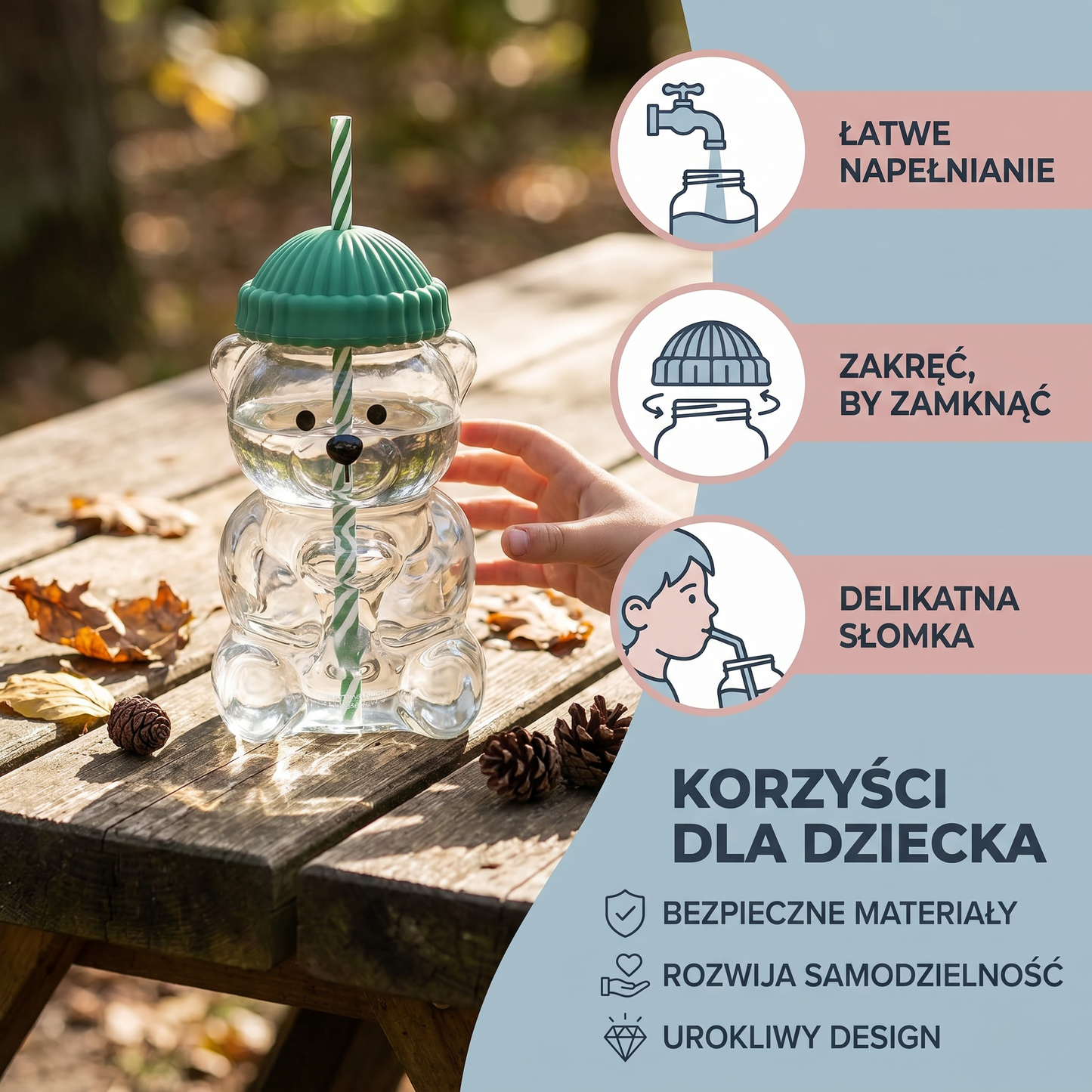 HoneyBear Butelka na Wodę dla Dzieci