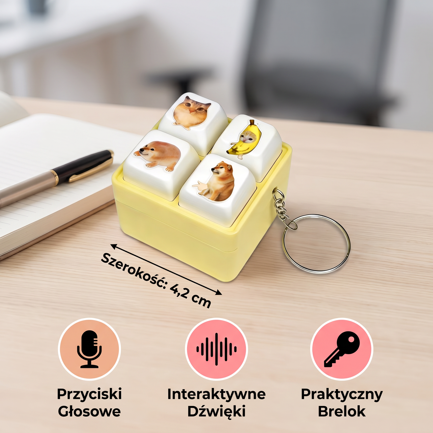 Zabawny Brelok z Przyciskami Głosowymi i Interaktywnymi Efektami Dźwiękowymi