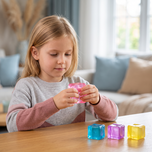 Kostka Squishy – Miękka Żelowa Zabawka Sensoryczna Fidget