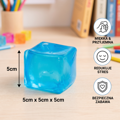 Kostka Squishy – Miękka Żelowa Zabawka Sensoryczna Fidget