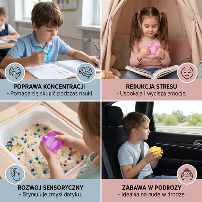Kostka Squishy – Miękka Żelowa Zabawka Sensoryczna Fidget