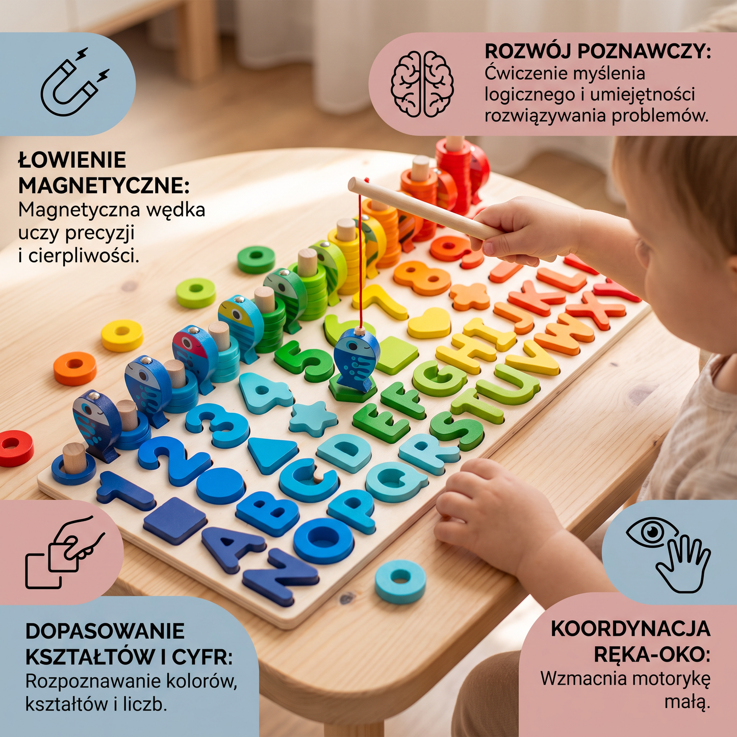 Rozwój Umiejętności – Drewniana Tablica Montessori