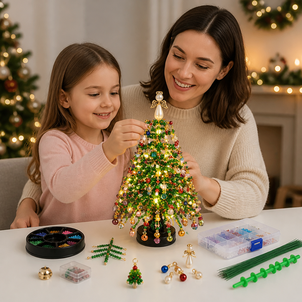 Zestaw DIY Do Tworzenia Kryształowej Choinki Z Koralików