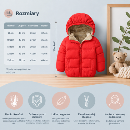 Kurtka puchowa z podszewką polarową dla niemowląt i małych dzieci