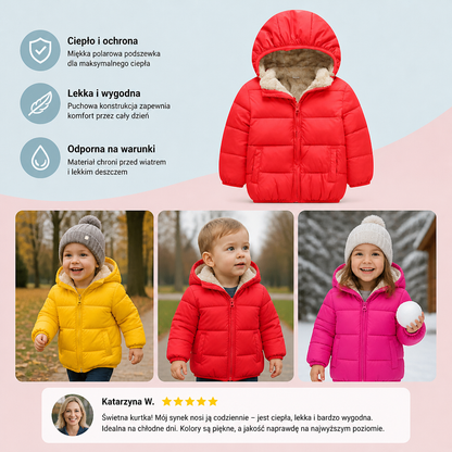 Kurtka puchowa z podszewką polarową dla niemowląt i małych dzieci