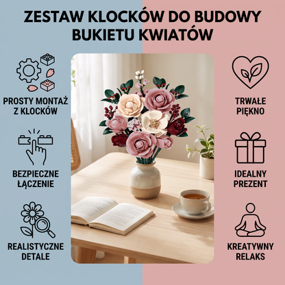 Zestaw Klocków do Budowy Bukietu Kwiatów