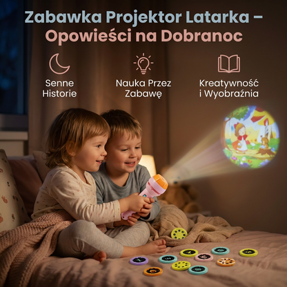 Latarka Projekcyjna dla Dzieci – Projektor Bajek na Dobranoc do Nauki i Zabawy