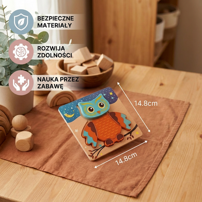 3D Drewniane Puzzle dla Dzieci – Edukacyjna Zabawka Zwierzątka dla Maluchów