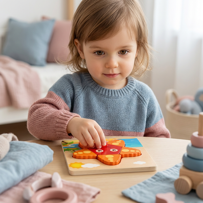 3D Drewniane Puzzle dla Dzieci – Edukacyjna Zabawka Zwierzątka dla Maluchów