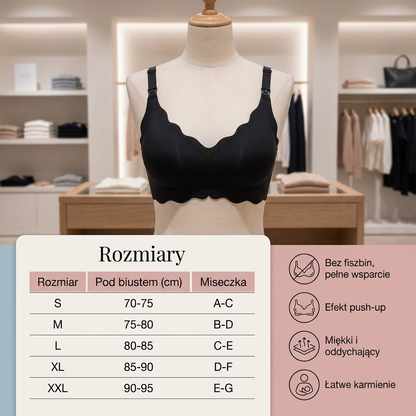 Bezszwowy Biustonosz do Karmienia i Ciążowy – Bez Fiszbin, Wspierający i Komfortowy z Efektem Push-Up