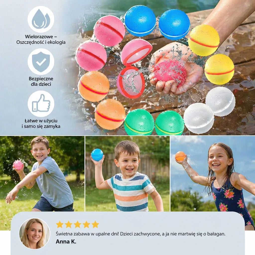 Wielorazowe Balony Wodne – Samozamykające się i Silikonowe