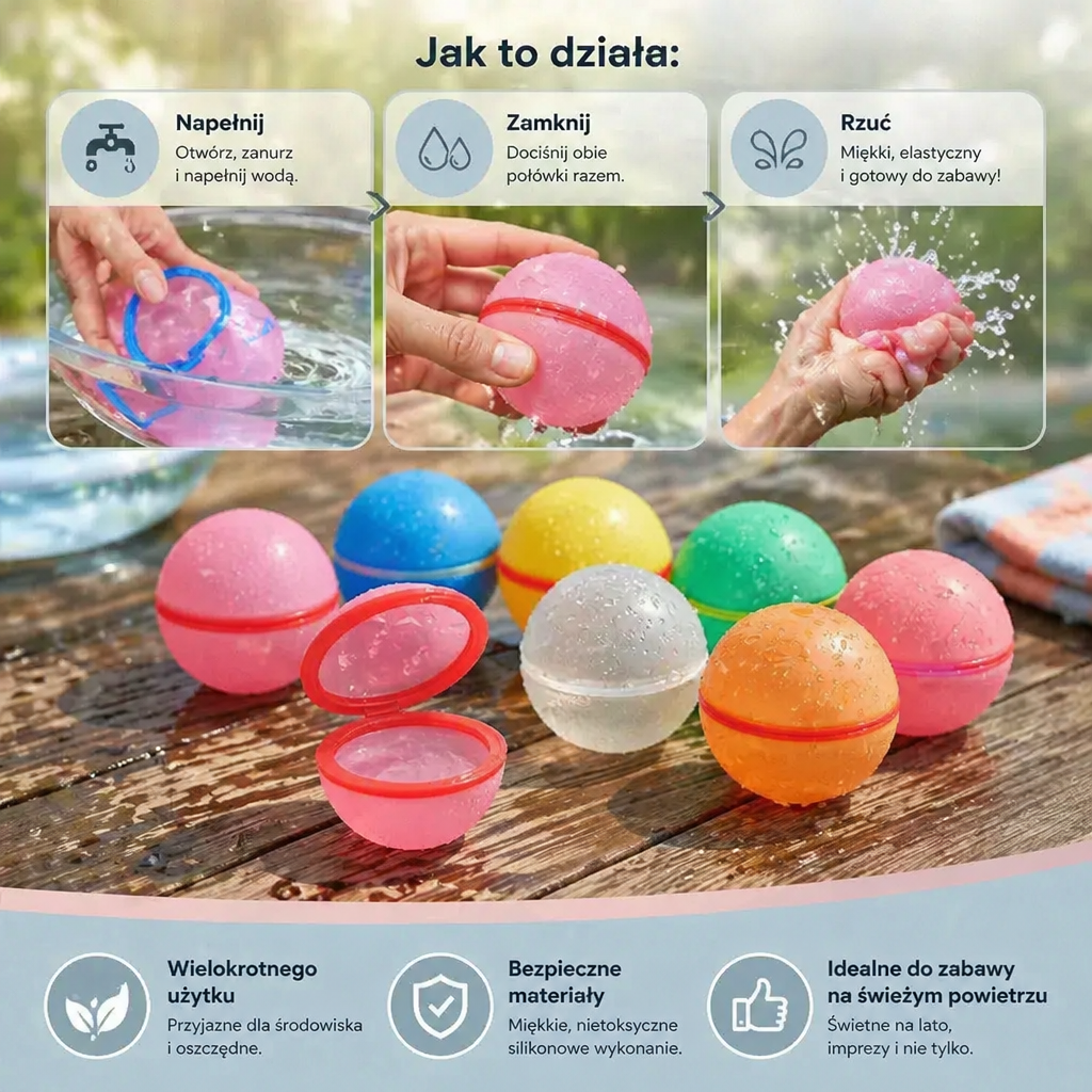 Wielorazowe Balony Wodne – Samozamykające się i Silikonowe