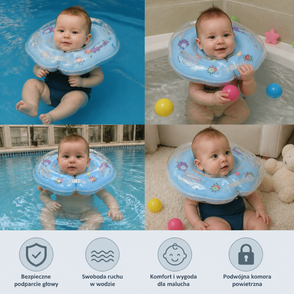 Dmuchany Nackenschwimmring dla Dzieci z Podwójną Komorą Powietrzną