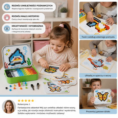Zestaw Montessori z Mozaiką Grzybkową dla Dzieci
